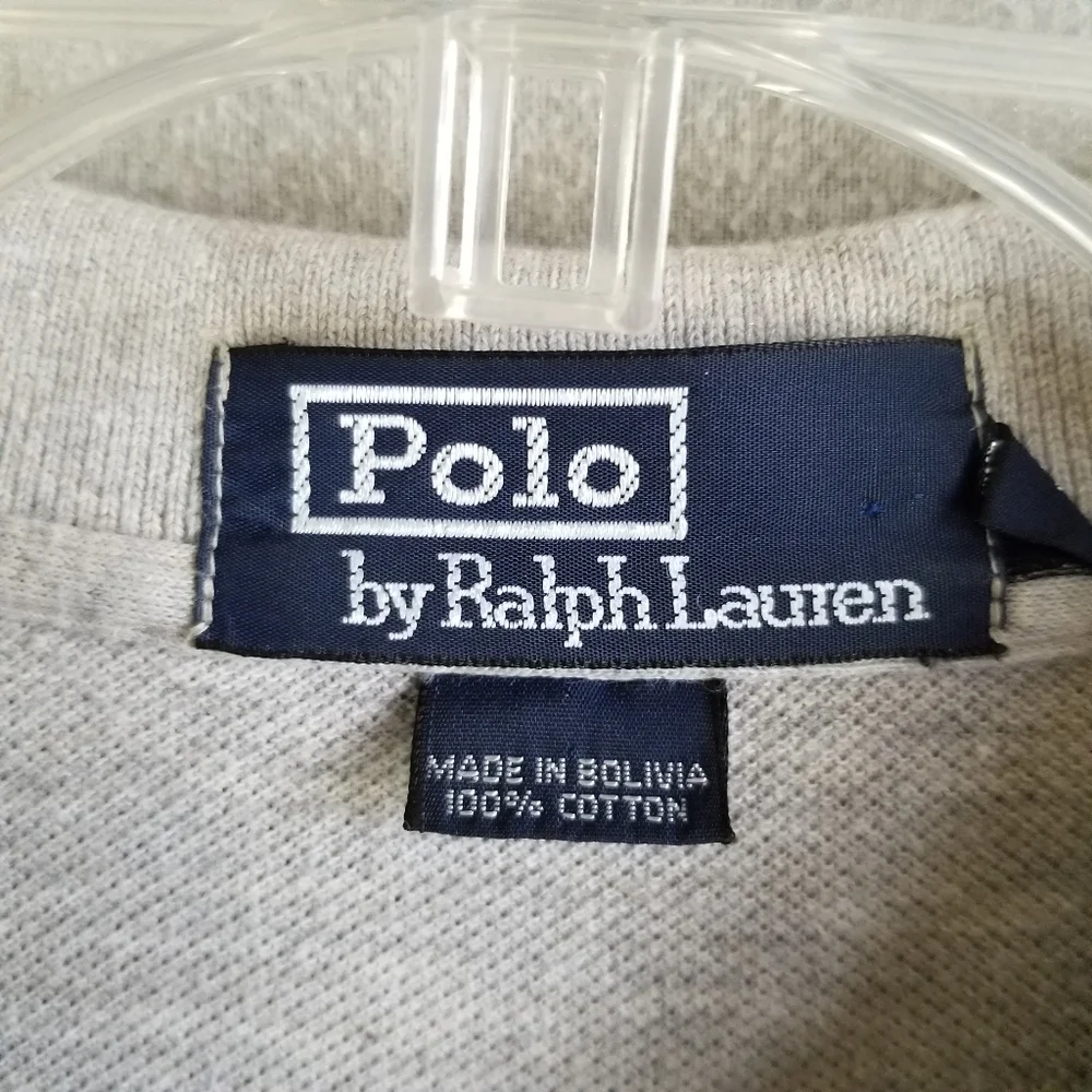 Vintage‎ Polo Ralph Lauren Polo Shirt Mens XL Gray Heathered Short Sleeve